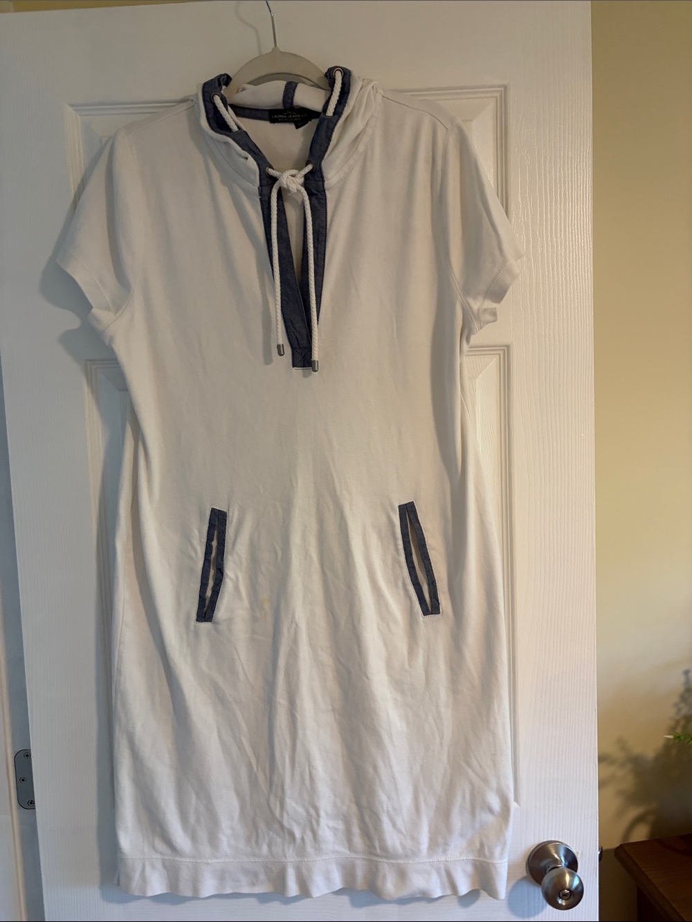 Ralph Lauren White Short-Sleeve Swimsuit Cover-Up Beach Dress XL